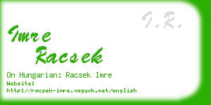 imre racsek business card